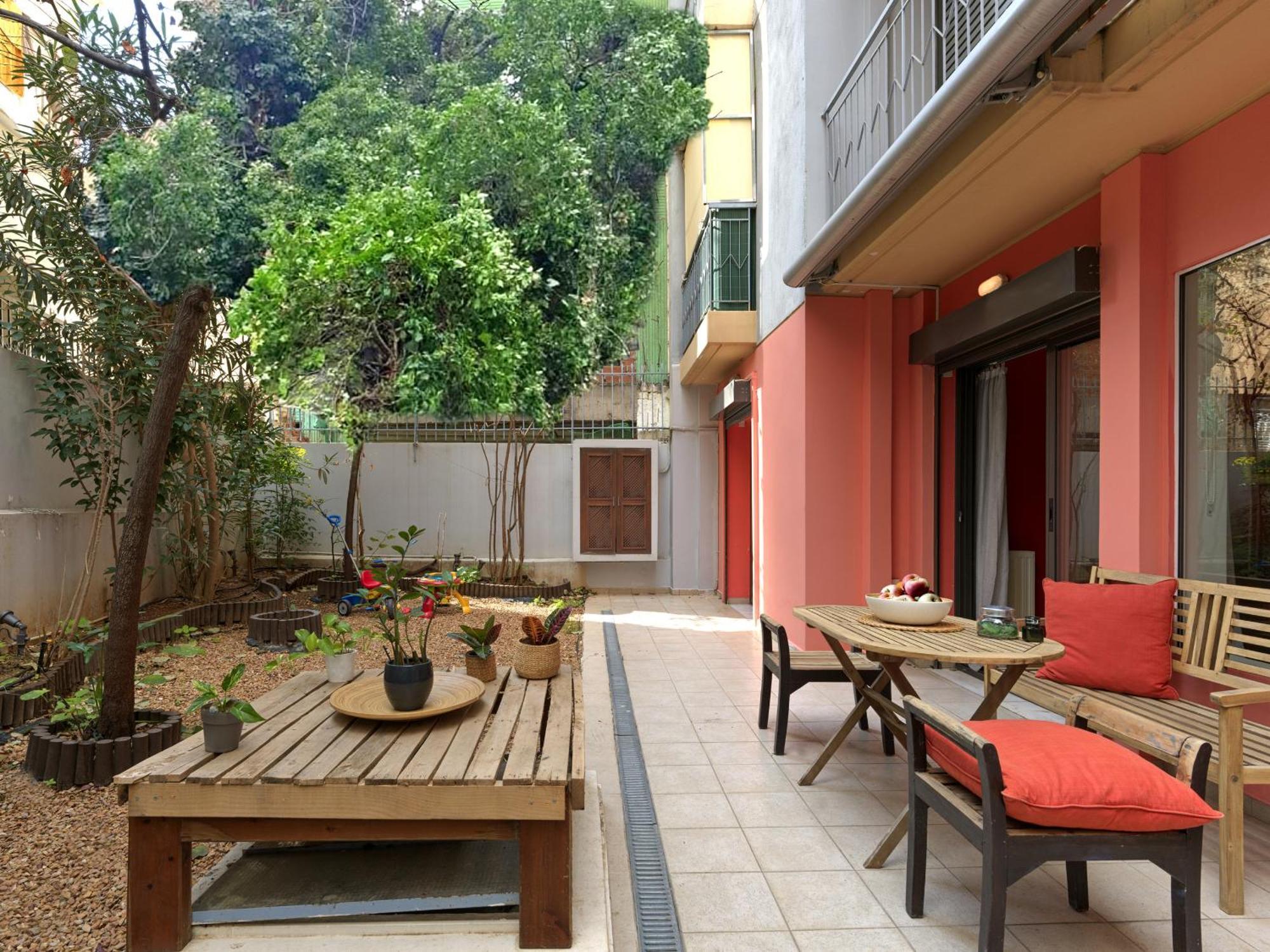 Koukaki Garden Escape Child Friendly Apartment Atene Esterno foto